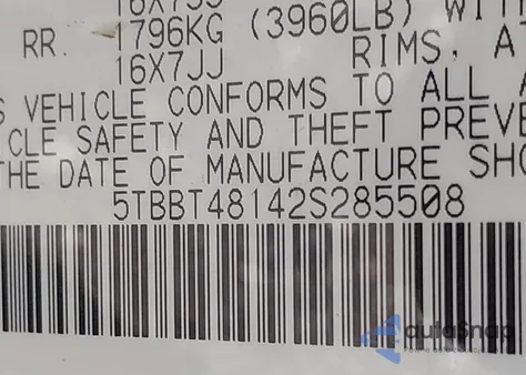 2002 Toyota Tundra Access Cab Limited from USA, damaged, VIN 5TBBT48142S285508